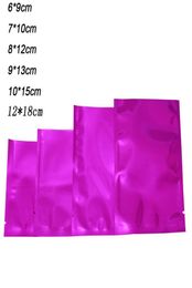 DHL 2500PcsLot Multiple Sizes Purple Mylar Foil Food Storage Pouches Open Top Heat Sealable Snacks Coffee Powder Packing Bags2081962