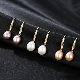 Luxury 18k gold plated freshwater pearl dangle earrings charm women exquisite s925 silver ear hook earrings fashion female high-end jewelry Valentine's Day gift