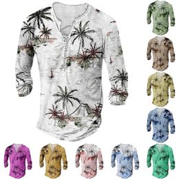 Men's T Shirts For Men Bulk Men'S Summer Coconut Tree Beach Holiday Leisure Fashion Trend Shirt Big