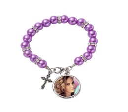 Sublimation Rosary Bracelet Zinc Alloy Blanks Band Bracelet Party Favor Personalized Double Sided Heat Transfer DIY Gift2126656