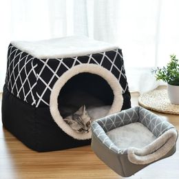 Carrier Pet bed for Cats Dogs Soft Nest Kennel Bed Cave House Sleeping Bag Mat Pad Tent Pets Winter Warm Cosy Beds cat accessories pet