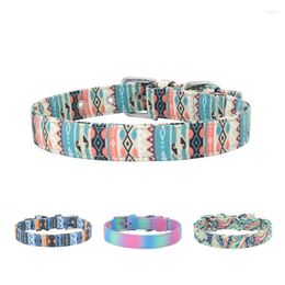 Dog Collars Nylon Leash Walking Runing Adjustable Personalised Pets Printing Cat Necktie For Small Dogs Supplies