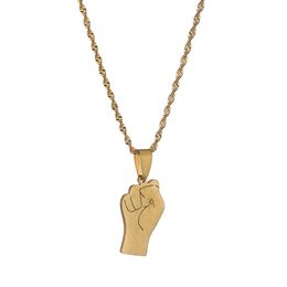 Chains Black Lives Matter African Pendant Necklaces Women Men Fist Africa Jewellery