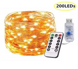 5M20M LED String Lights Garland Street Fairy Lamps Christmas Outdoor Remote For Patio Garden Home Tree Wedding Decorationa58213i8381457