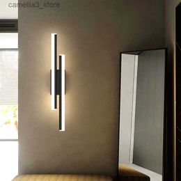 Wall Lamps Modern Simple Led Wall Lamp Strip Light length 50cm 90-260V Bedroom Bedside Living Room Background Decoration Hotel Engineering Q231127