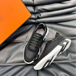 Famous Men Casual Shoes Depart Running Sneakers Italian Refined Elastic Band Low Tops Grid Leather Designer Lightweight Breathable Fantasy Sports Shoes Box EU 38-45