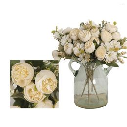 Decorative Flowers Simulation Rose Long Lasting No Watering Faux Silk Flower Office Home Decor Artificial Branch Po Props