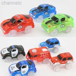 Diecast Model Cars LED Light up for Tracks Electronics Toys With Flashing Lights Fancy DIY Toy For Kid parts Children