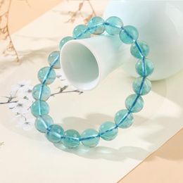 Strand Natural Blue Fluorite Bracelet Round Beads High Transparent Crystal Accessories Wholesale