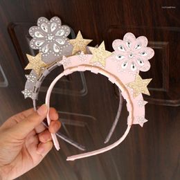Hair Accessories 10pcs/lot Good Quality Light Pink Soft Felt Sequins Band Children Solid Crown Sale Kid Headband Crystal Lovely Hairbands