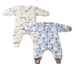 Set di abbigliamento Stile invernale Bambino Comodo sacco a pelo con gambe divise Morbido caldo e spesso 3 strati Sonno in cotone di bambù per neonato