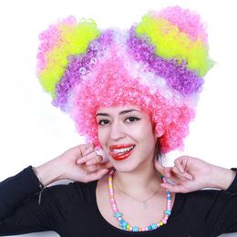 yielding Colour Explosion head Colour dyeing fan Wig Halloween Wig bar performance party headgear