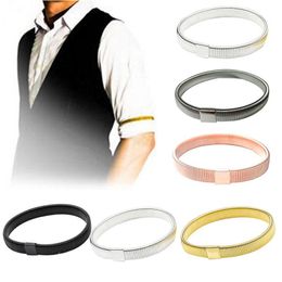 Fingerless Gloves Clothing Accessories Elastic Anti-Slip Cuffs Shirt Sleeves Metal Armbands Men's Bracelets ArmbandsFingerless