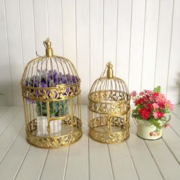 Nests Modern Iron Metal Bird Cage Small Medium Set Bird Cage Decorative Ornaments Window Wedding Decoration Bird Cage