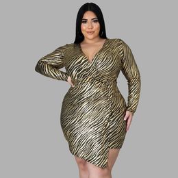 Dresses Plus Size Clothing 6XL Party Mini Dresses Striped Elegant Vintage Dress Irregular Hem Bodycon Dress Wholesale Dropshipping