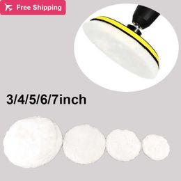 3/4/5/6/7 Inches Imitated Wool Polishing Disc Car Beauty Waxing Self-Adhesive Disc Wool Sponge Pad Auto Polisher Paint Care