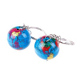 World Map Globe Keychain World Travel Adventurer Key Ring Earth Globe Art Pendant Keychains Gift The Diameter Is 2.5CM