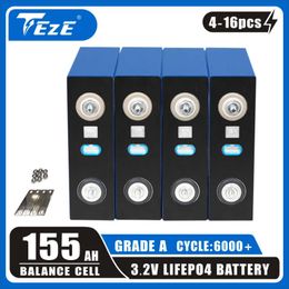 4/8/16PCS LifePO4 Battery 3.2V 150AH 155AH Grade A 6000 Cycles 100% Capacity DIY 12V 24V Cells for RV EV Solar System TAX FREE