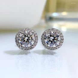 Stud Earrings 2023 Product Personalised Fashion Europe And America Simple 1-carat Round Women