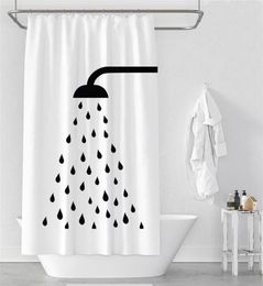 Waterproof Thicken White Polyester Shower Curtains Minimalist Bathroom Curtains High Quality Shower Head Print Bath Shower Curtain7660457