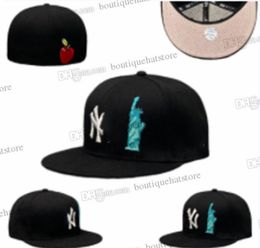 55 Colours Men's Baseball Fitted Hats Black Chicago Sport Full Closed Designer Caps Green Colour Houston Baseball Cap Chapeau Ed Statue of