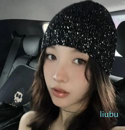 Korean sequins knitted hat for men and women in winter street fashion hip-hop personality windproof