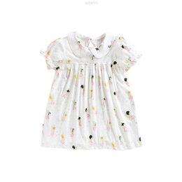 Set di abbigliamento Dolce Boutique all'ingrosso Bianco Principessa Ruffles Stampa estiva Ragazze per bambini che vestono abiti per bambini per la festa