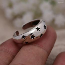 Cluster Rings Elegant Full Star Thai Silver Lady Party Ring Wholesale Jewellery For Women Birthday Gift No Fade