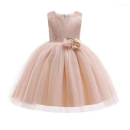 Girl Dresses Champane Flower Girls Sleevelss Summer Kids Vestidos 3 4 5 6 7 8 9 10 11 12 Years Old Clothes OGF214408