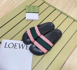 Designer Mens women Slippers Bag bloom flowers prink leather Web Black shoes Fashion luxury sandals beach sneakers