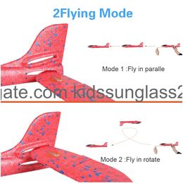 Novelty Games Aeroplane Toys 17.5 Large Throwing Foam Plane 2 Flight Mode Glider Flying Toy For Kids Gifts 3 4 5 6 7 8 9 10 11 Years Ol Amvce