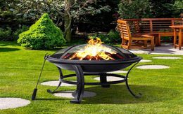 BBQ Grill Outdoor Wood Burning Fire Pit Stove Garden Patio Wood Log Barbecue Grill Net Set Cooking Tools Camping Brazier Stove311E6641136