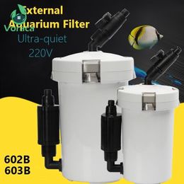 Accessories 220V 6W 400L/H External Aquarium Philtre Canister Ultraquiet Fish Tank Philtre Bucket Aquarium Adjustable Flow HW603B/HW602B