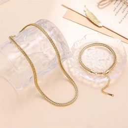 Chains 1 Set Stainless Steel Franco Chain Necklaces For Women Geometric Foxtail Colar Feminino Summer Jewellery