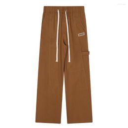 Men's Pants Elastic Waist Draw String Loose Style Casual Men Women Twill Material Cotton Men's Trousers