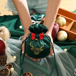 Santa Sacks Cloth Gift Bag Candy Handle Bag Christmas Velvet Bag Christmas Eve Candy Box Flannelette Bundle Pocket Stock