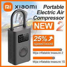 Top quality versionXiaomi Mini Portable Air Pump 2 Mijia Electric Air Compressor Treasure Type-C Multitool Inflator For Automotive Car