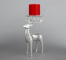 Elegant Silver Plating Kisite Deer Candle Holder Tea Light Candle Stick Home Decor Birthday Gift DEC1806017712