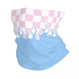 Scarves Pink Chequered Blue Hip Hop Y2K Bandana Neck Cover Printed Flames Magic Scarf Headwear Outdoor Sports Unisex Adult Breathable