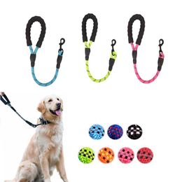 Leashes 60cm Short Dog Leash Rope Reflective Traffic Nylon Leash With Padded Handle Leash For Medium Large Dogs Walking Guiding Blind