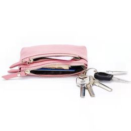 Genuine cow leather zipper women designer coin purses lady fashion casual small zero key wallets no318