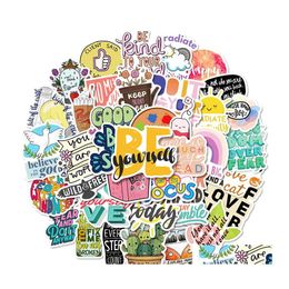 Car Stickers 50 Piece Student Stationery Inspirational Graffiti Sticker Phone Laptop Skateboard Pack For Lage Guitar Helmet Water Cu Dhkze