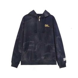 Men's Hoodies & Sweatshirts Sweatshirts High Version Fashion Dept Letter Printed Washing Water Used and Women's Zipper Hooded