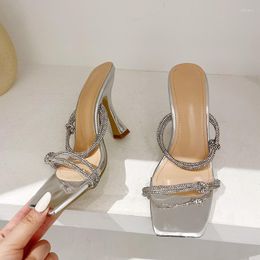 Dress Shoes Summer Peep Toe Women Sandals Fashion String Bead Solid Outdoor Square Heels Sexy Club Party Thin Sandalias