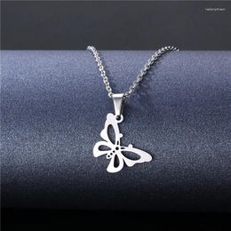 Pendant Necklaces 316L Stainless Steel Butterfly Necklace Simple Fashion Design