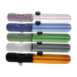 Latest Colourful Pipes Liquid Fill Freezable Pyrex Thick Glass Smoking Tube Handpipe Portable Handmade Herb Tobacco Hand Holder Oil Rigs Philtre Bong