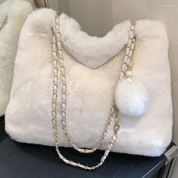 Evening Bags Women Fluffy Crosssbody Bag Soft Plush Satchel Faux Fur With Pendant Large Capacity Female Fashion Travel