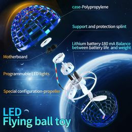 Novelty Games Flying Ball Toys 2022 Orb Hover 360° Rotating Cool Fidget Mini Drone Flyorb Toy With Builtin Rgb Light Gift Safe For Kid Am5Lf