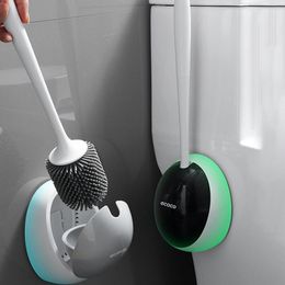 Covers ECOCO Silicone Toilet Brush For WC Accessories Drainable Toilet Brush WallMounted Cleaning Tools Home Bathroom Accessories Sets