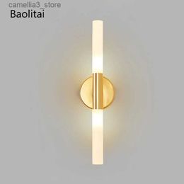 Wall Lamps Nordic Led Wall Lamp Modern G9 10W 40CM 220V Simple Grass Bedroom Bedside Living Room Aisle Hotel Light Q231127